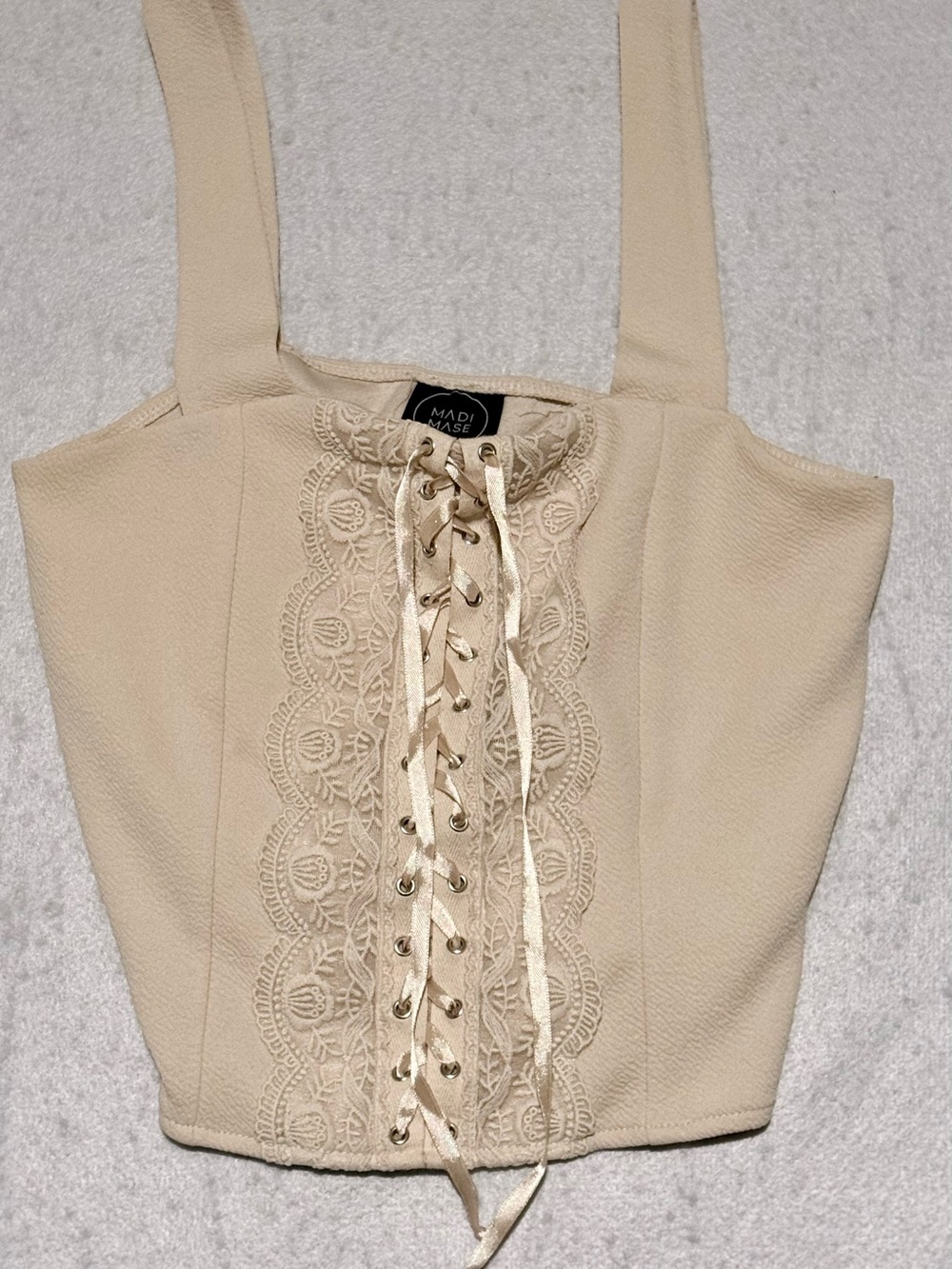 Madi Made Lace-Up Crop Top